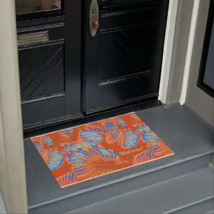 Paillasson Feuilles tropicaux d'Orange brûlés
