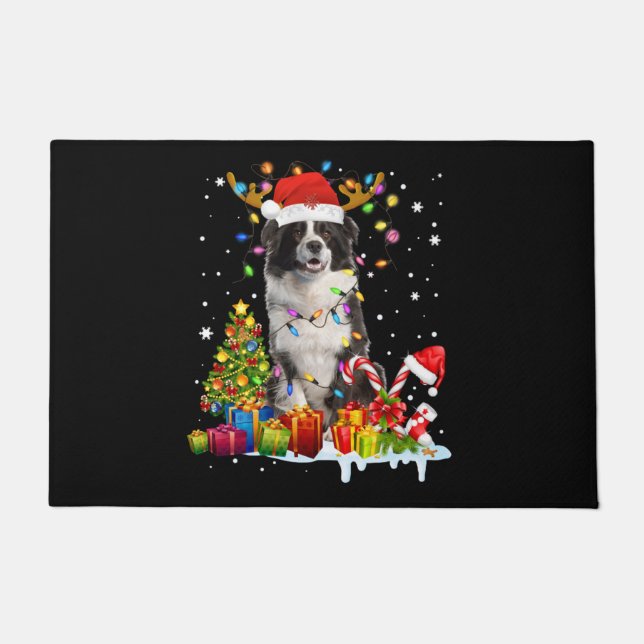 Paillasson Feux de Noël du berger australien de Noël Père Noë (Devant)
