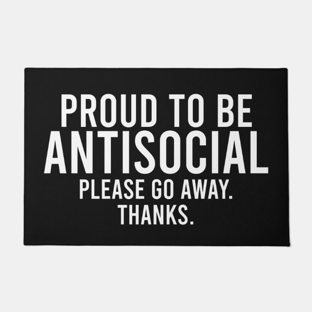 Paillasson Fier D'Être Antisocial Amusant Introvert (Devant)