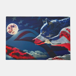 Paillasson Fierté de loup de pays et drapeau