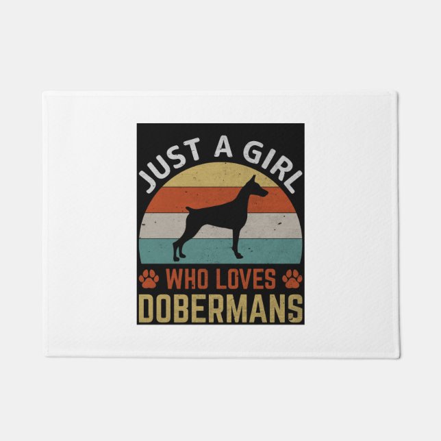 Paillasson Fille Aime Dobermans Porte Mat (Devant)