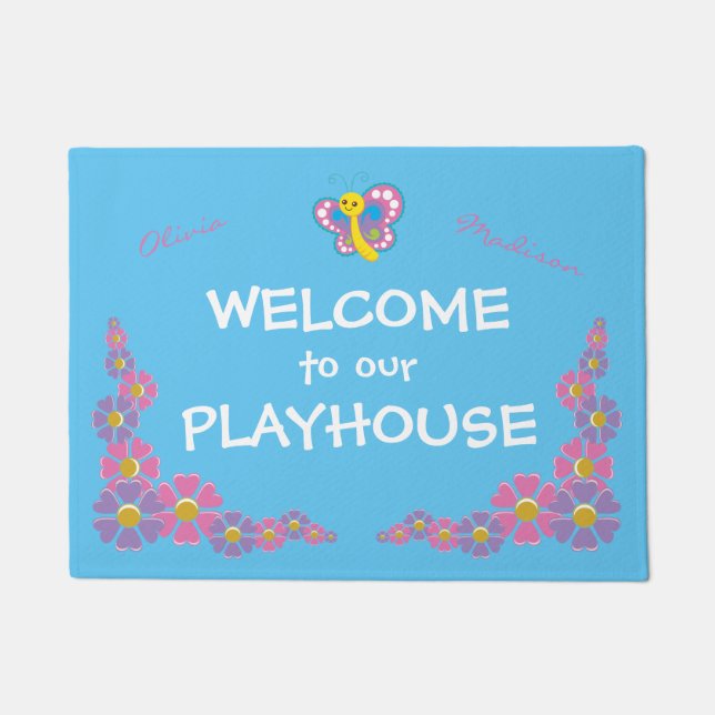 Paillasson Filles Playhouse accueil bleu (Devant)