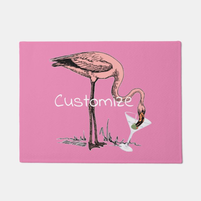 Paillasson Flamant rose Boire Martini Thunder_Cove (Devant)