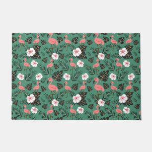 Paillasson Flamant rose rose motif transparent sur arrière - 