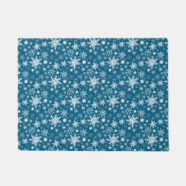 Paillasson Flèche de neige turquoise bleue et blanche de Noël