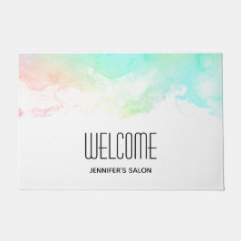 Paillasson Flèches Abstraites vert et bleu