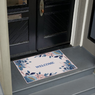 Paillasson fleur bleue