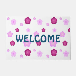 Paillasson Fleur de bienvenue moderne rose motif Cadeau