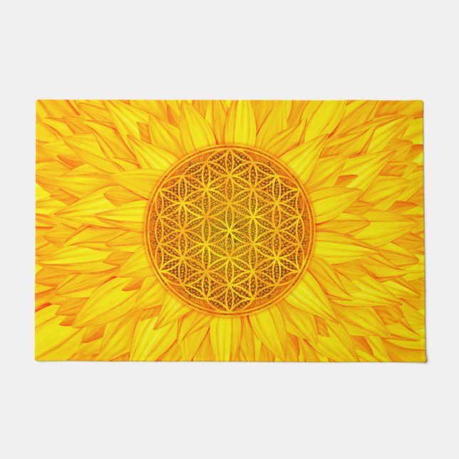 Paillasson Fleur de la vie - tournesol #3 (Devant)