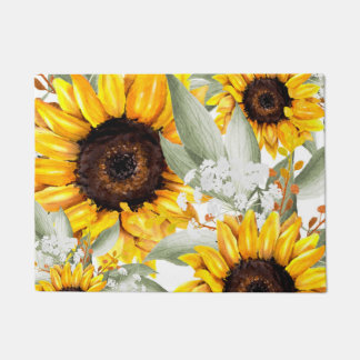 Paillasson Fleur de tournesol Jaune Floral Rustique Automne F