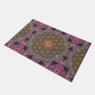 Paillasson Fleur de vie - tricot sans couture motif V