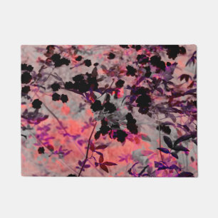 Paillasson Fleur noire rouge motif graphisme