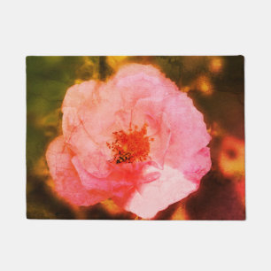 Paillasson Fleur rose rose photo et pois de bogue