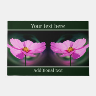 Paillasson Fleur sauvage Cosmos rose unique personnalisé