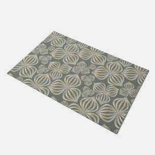 Paillasson fleurs abstraites gris doré sans soudure + vos idé