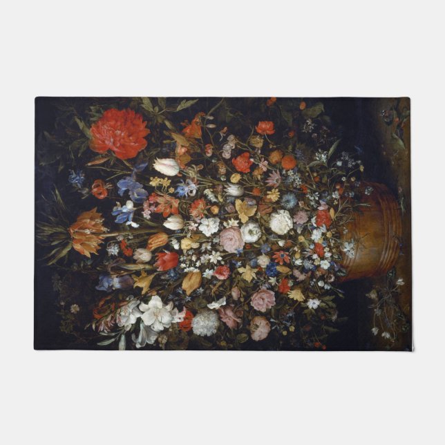 Paillasson Fleurs dans un bâtiment en bois (par Jan Brueghel) (Devant)