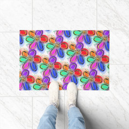 Paillasson Fleurs d'art colorées Motif