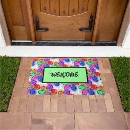 Paillasson Fleurs d'art colorées Motif