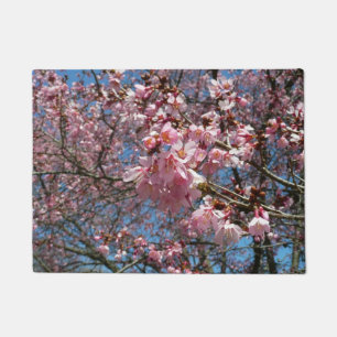 Paillasson Fleurs de cerisier et fleurs de printemps roses d'