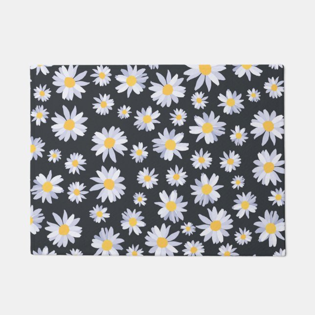 Paillasson Fleurs de marguerite blanche classique Botanique (Devant)