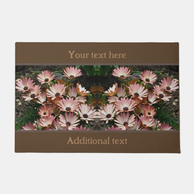 Paillasson Fleurs de marguerite rose africaine personnalisées (Devant)