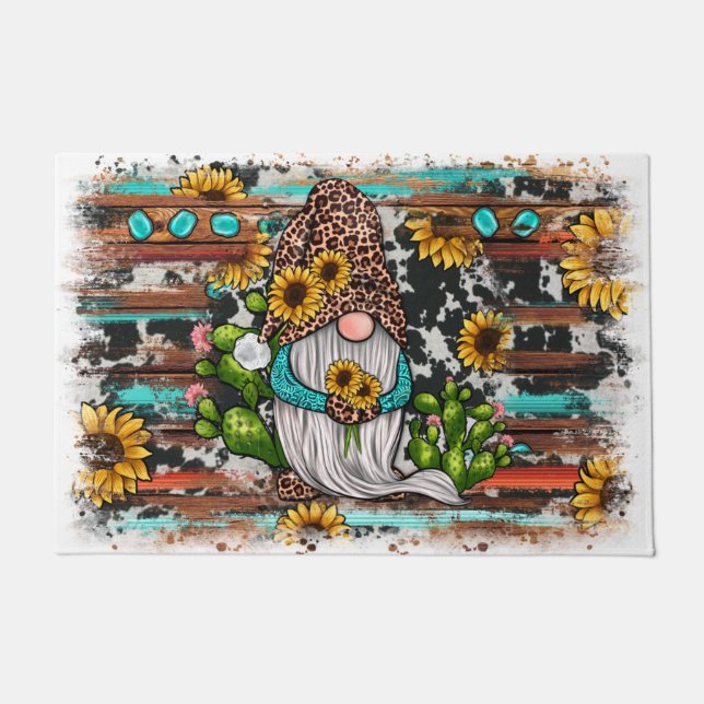 Paillasson Fleurs de soleil Gnome Occidentales Pierres Turquo (Devant)