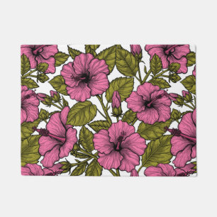 Paillasson Fleurs d'hibiscus roses