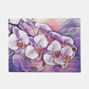 Paillasson Fleurs d'orchidées mignonnes rose violet tirant