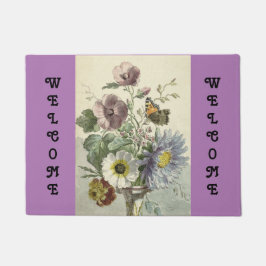 Paillasson Fleurs Et Papillon Porte Mat