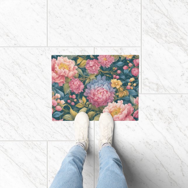 Paillasson Fleurs florales colorées (Intérieur)