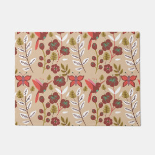 Paillasson Fleurs motifs florales sans soudure, oiseaux, papi