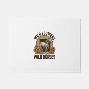 Paillasson Fleurs sauvages Chevaux sauvages Chemise Western V