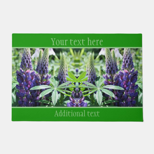 Paillasson Fleurs violettes Lupine Personnalisées (Devant)