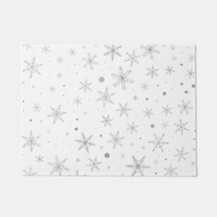 Paillasson Flocon de neige au crépuscule - Gris et blanc arg