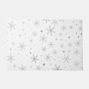 Paillasson Flocon de neige au crépuscule - Gris et blanc arge