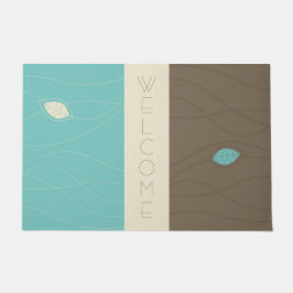 Paillasson Floormat bienvenu floral abstrait
