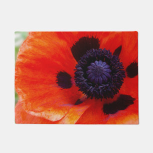 Paillasson Floral de coquelicot rouge orange