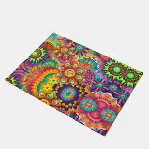 Paillasson Floral Mandala Collage psychédélique