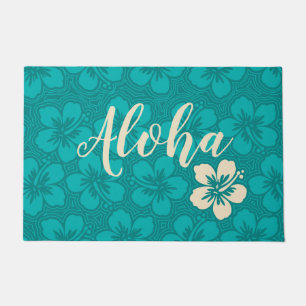 Paillasson Floral rayé hawaïen de ketmie d'île Aloha
