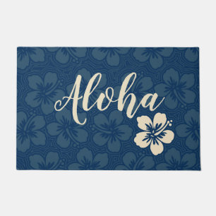 Paillasson Floral rayé hawaïen de ketmie d'île Aloha