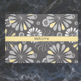 Paillasson Flore gris et jaune tendance