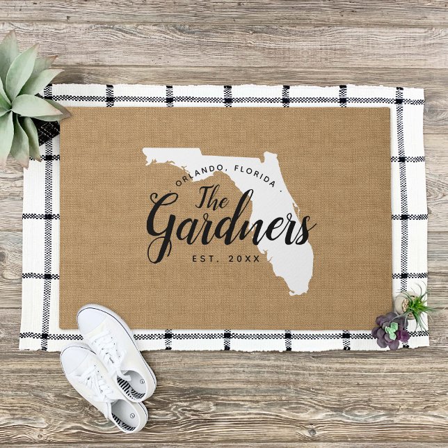 Paillasson Florida Famille Monogramme État Porte (Créateur téléchargé)
