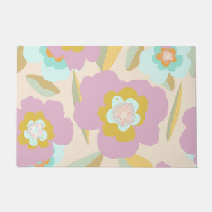 Paillasson Flowers abstrait   Pastel Lilac Floral Pattern