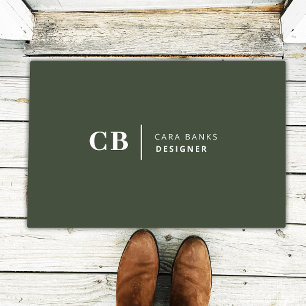 Paillasson Forest Green Monogramme élégant tendance moderne