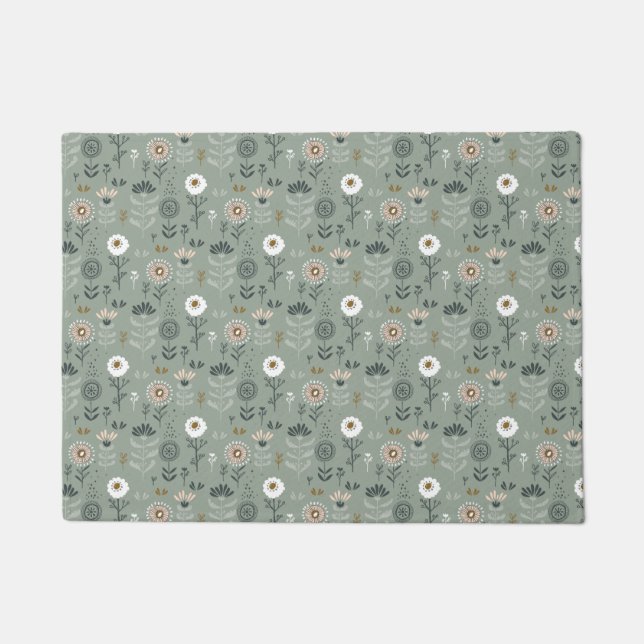 Paillasson Forêt Florale Sage Green (Devant)