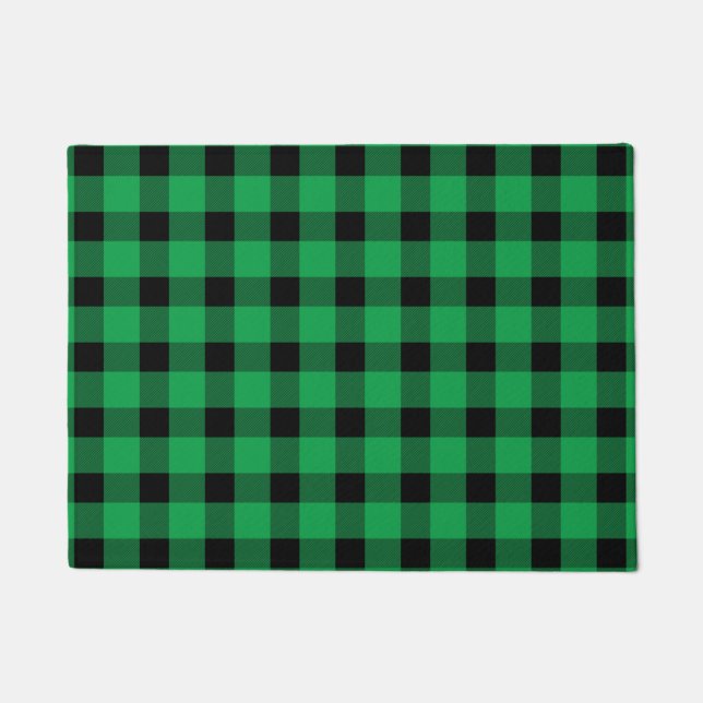Paillasson Forêt Green Buffalo Country Lumberjack Plaid (Devant)