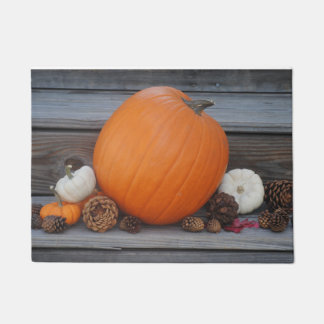 Paillasson Format Citrouille d'automne et Pinecones
