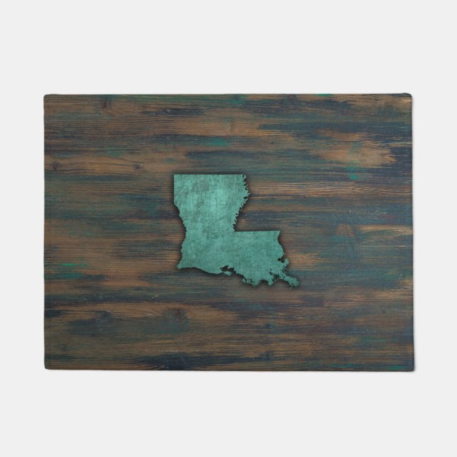 Paillasson Forme rustique Turquoise Louisiane (Devant)