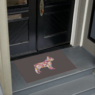 Paillasson Français Bulldog Flower Motif Frenchie Bulldogs