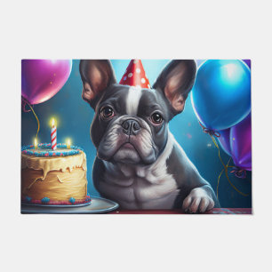 Paillasson Frenchie Fête d'anniversaire : Un Bulldog Français